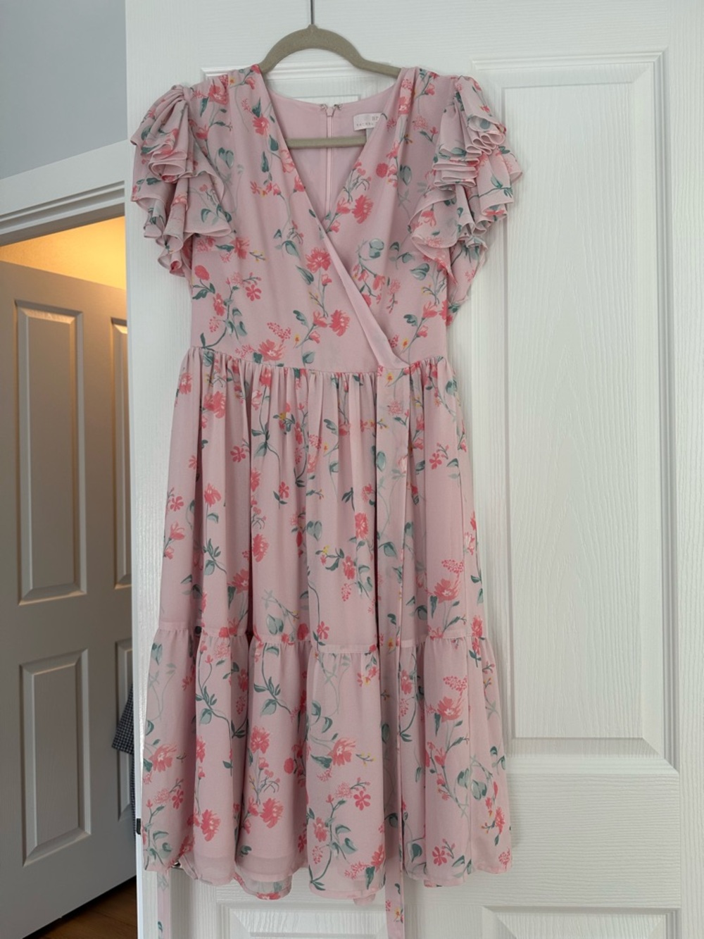Rachel Parcell Soft Pink Floral Wrap Dress